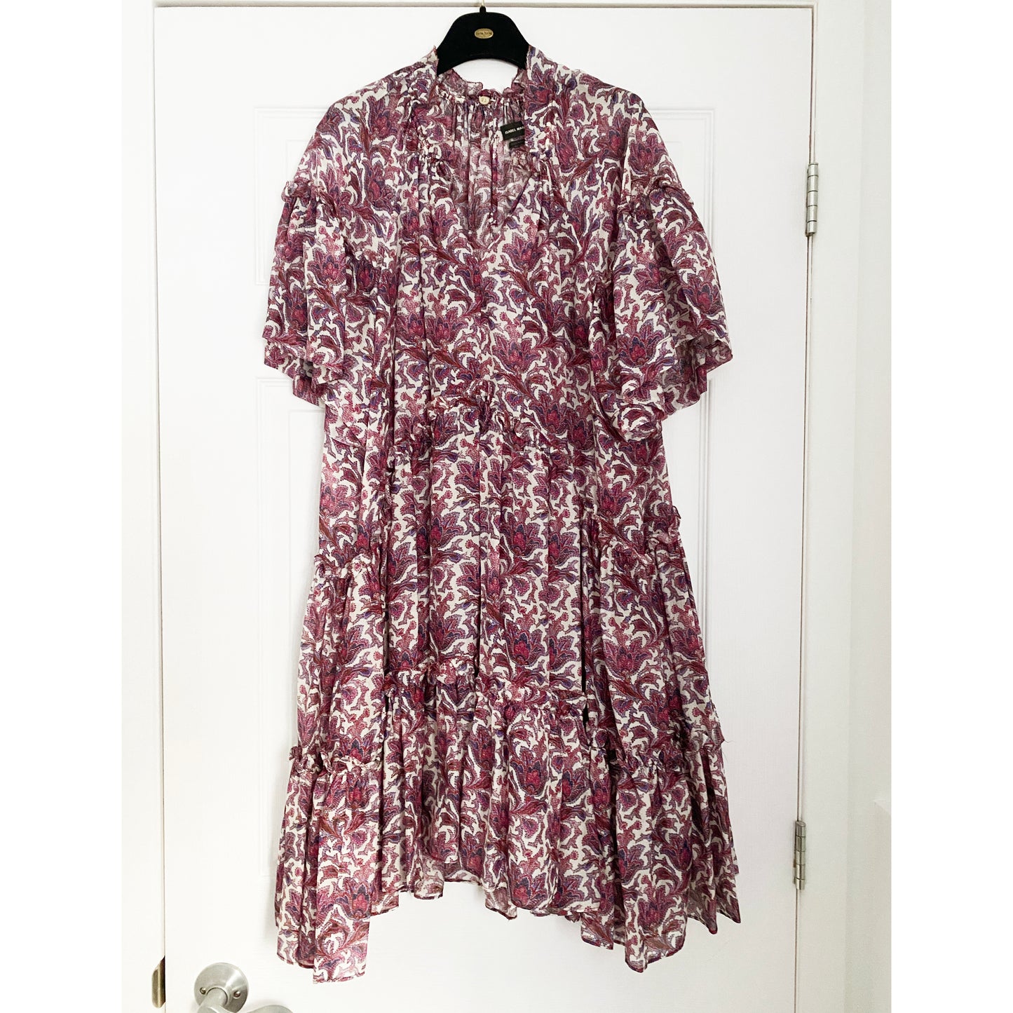 Robe en soie rose imprimée Isabel Marant, taille 44