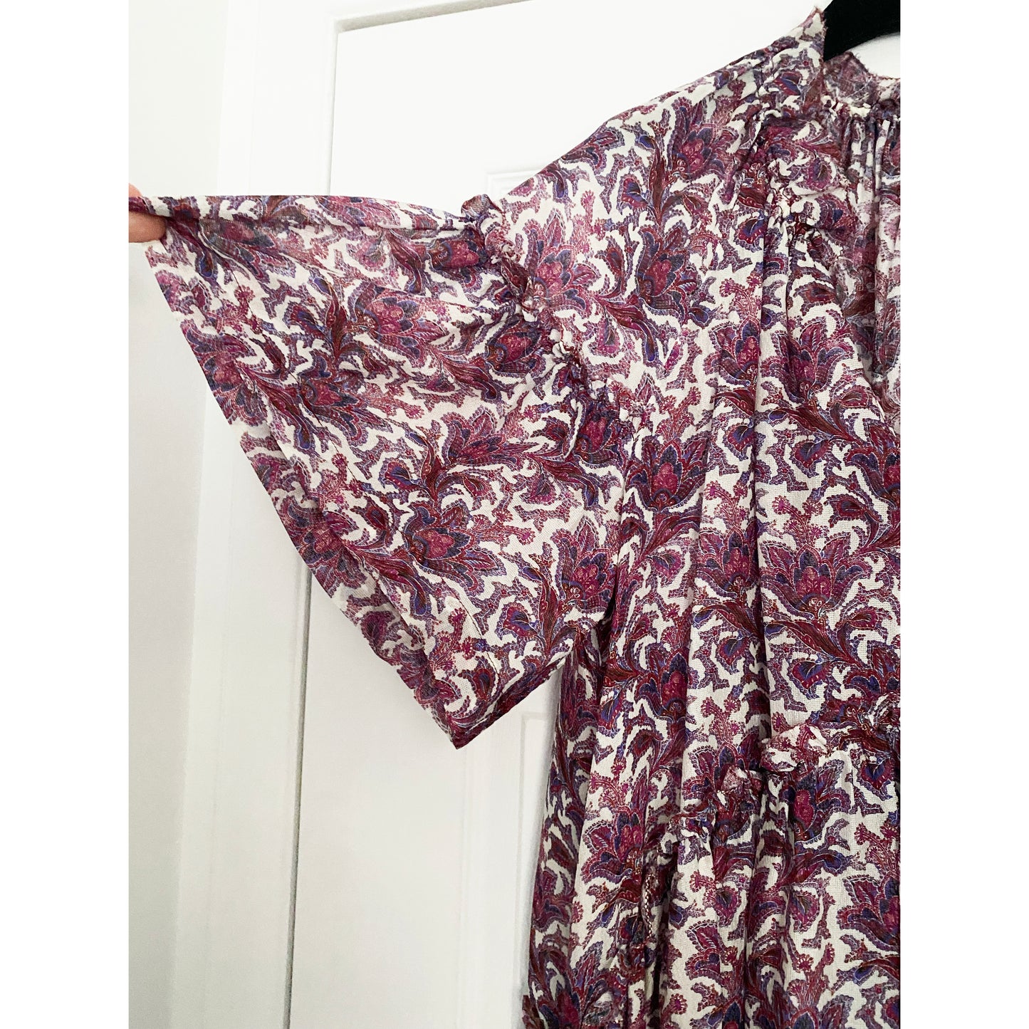 Robe en soie rose imprimée Isabel Marant, taille 44