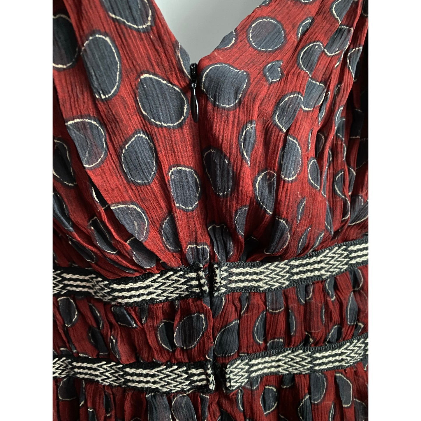 Robe à pois en soie bordeaux Isabel Marant Etoile, taille 40