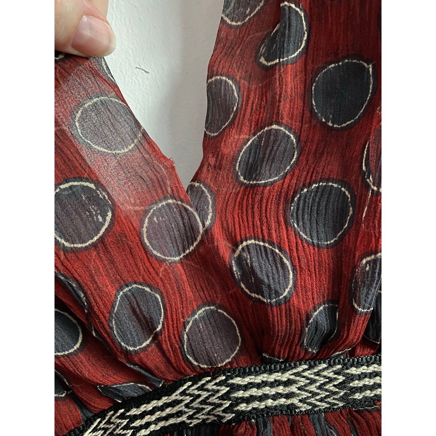 Robe à pois en soie bordeaux Isabel Marant Etoile, taille 40