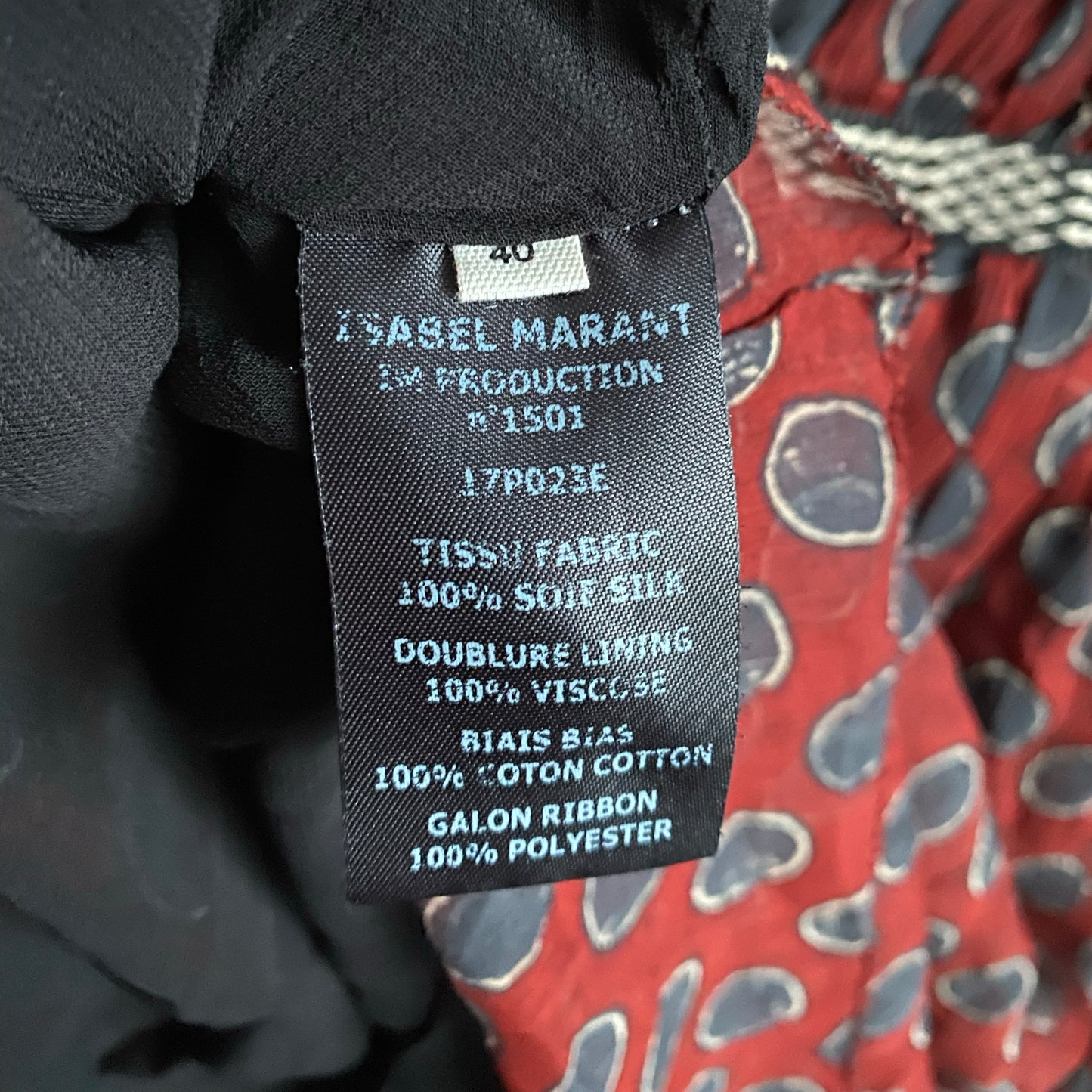 Robe à pois en soie bordeaux Isabel Marant Etoile, taille 40