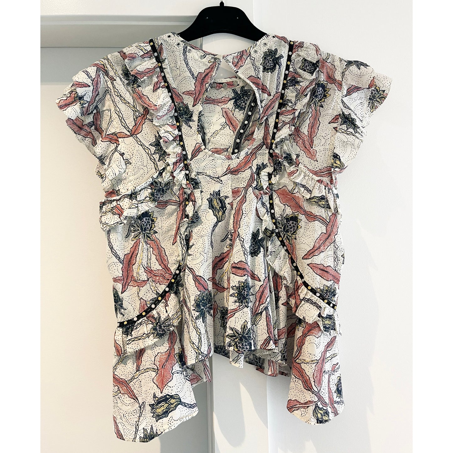 Isabel Marant Printed Cotton Top and Skirt Set, size 38 (fits size 4)