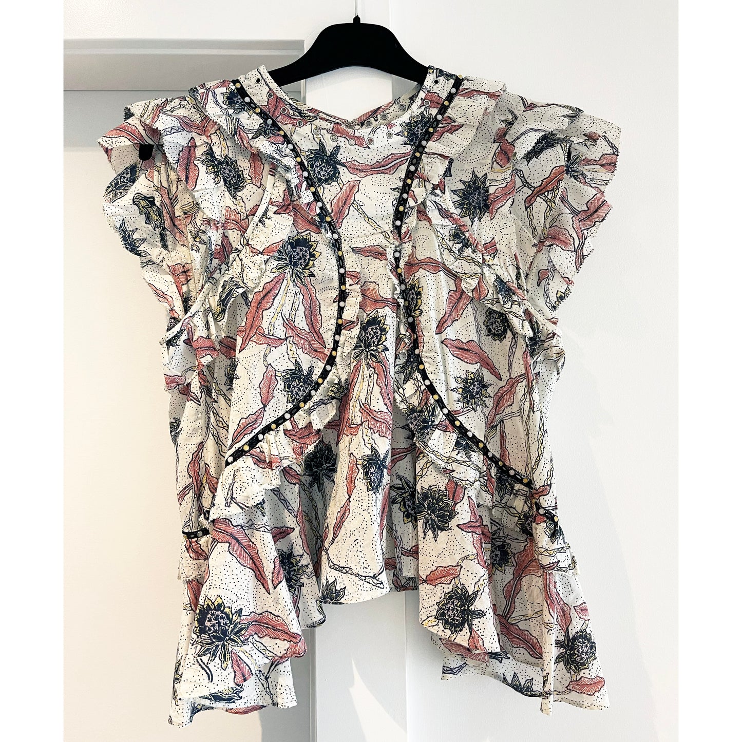 Isabel Marant Printed Cotton Top and Skirt Set, size 38 (fits size 4)