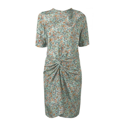 Isabel Marant "Rehora" Printed Green Silk Dress, size 42 (fits size 8)