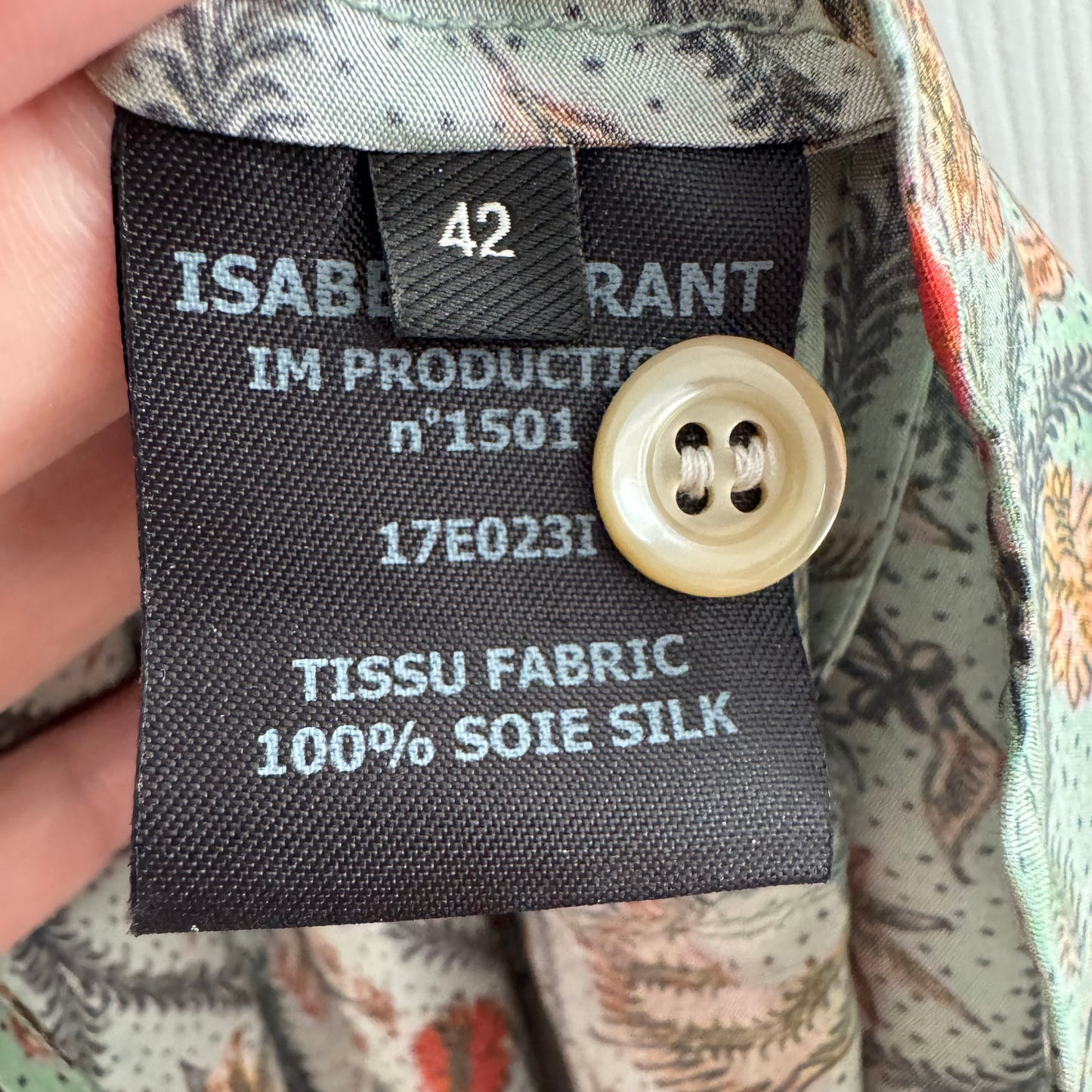 Isabel Marant "Rehora" Printed Green Silk Dress, size 42 (fits size 8)