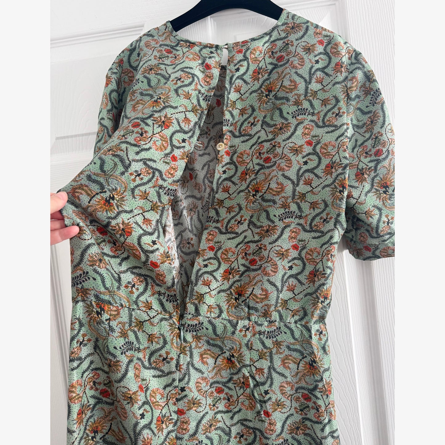 Isabel Marant "Rehora" Printed Green Silk Dress, size 42 (fits size 8)