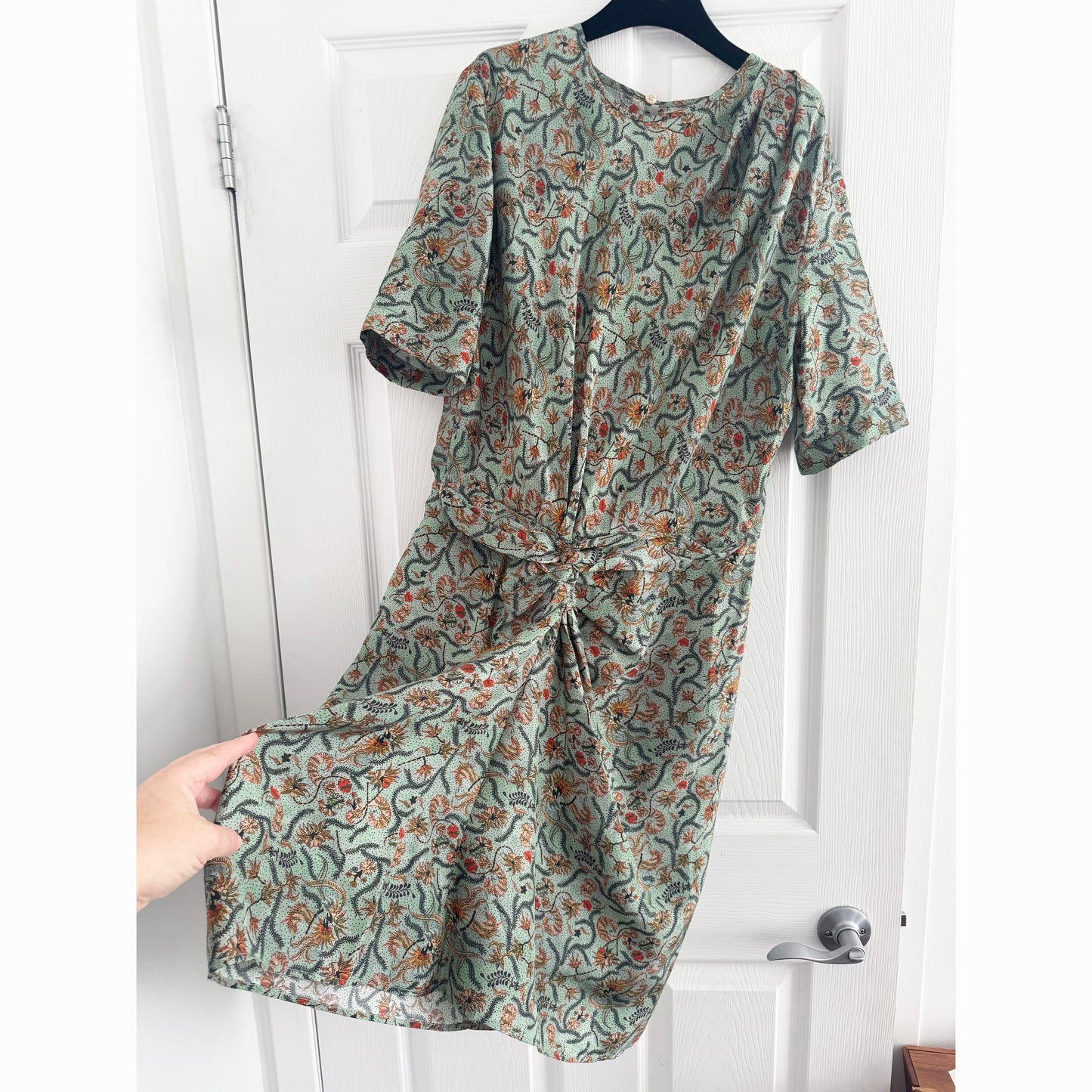 Isabel Marant "Rehora" Printed Green Silk Dress, size 42 (fits size 8)