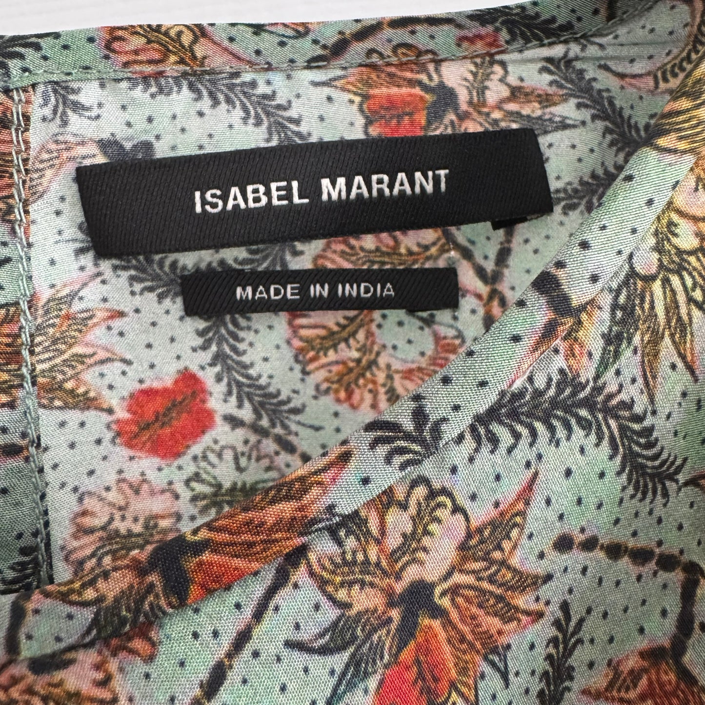 Isabel Marant "Rehora" Printed Green Silk Dress, size 42 (fits size 8)