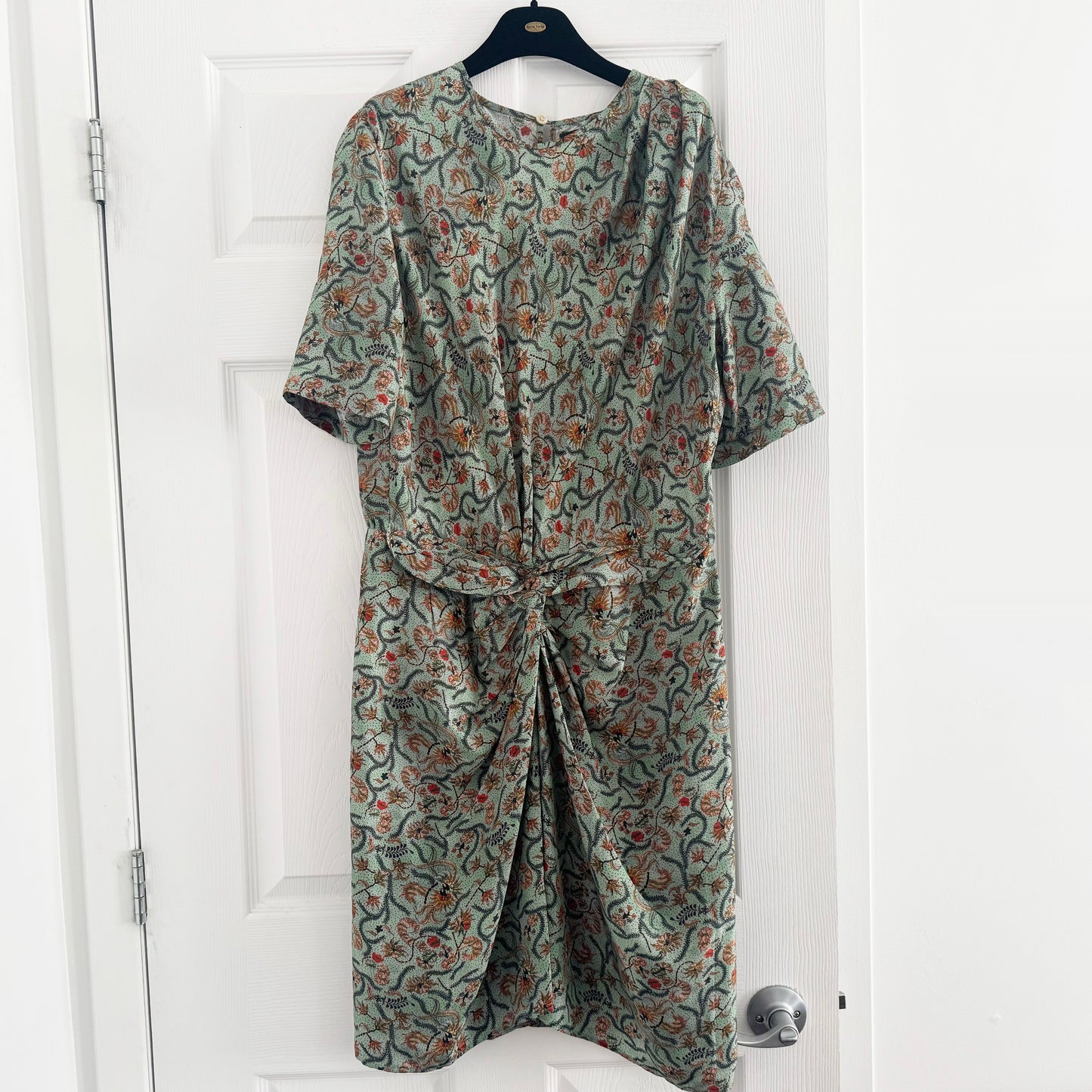 Isabel Marant "Rehora" Printed Green Silk Dress, size 42 (fits size 8)