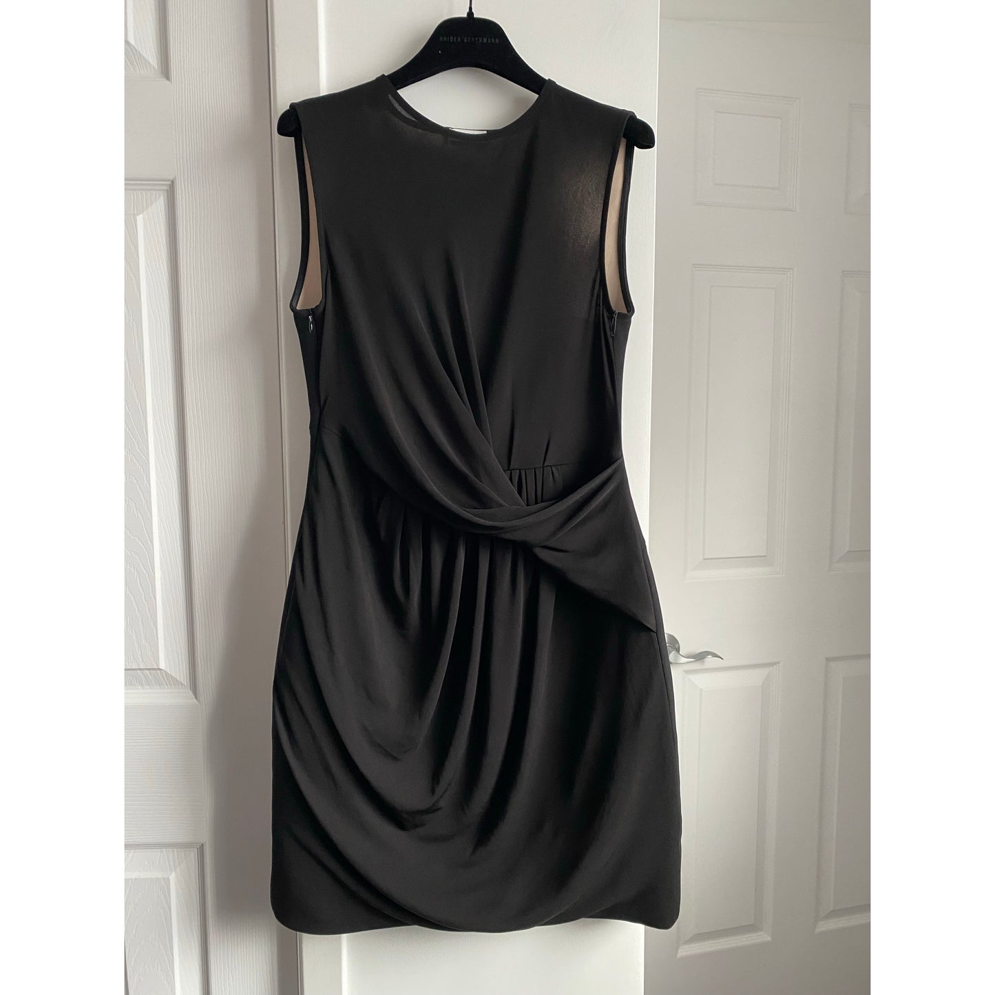 Issa London Black Jersey Twist Front Dress, size 8 (fits like size 6)