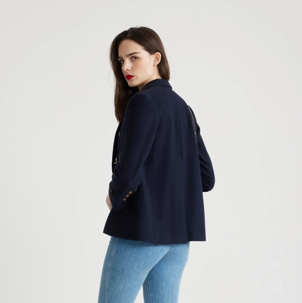 Patou "Iconic" Double Breasted Jacket in Navy, size 40FR (fits US 4/6)