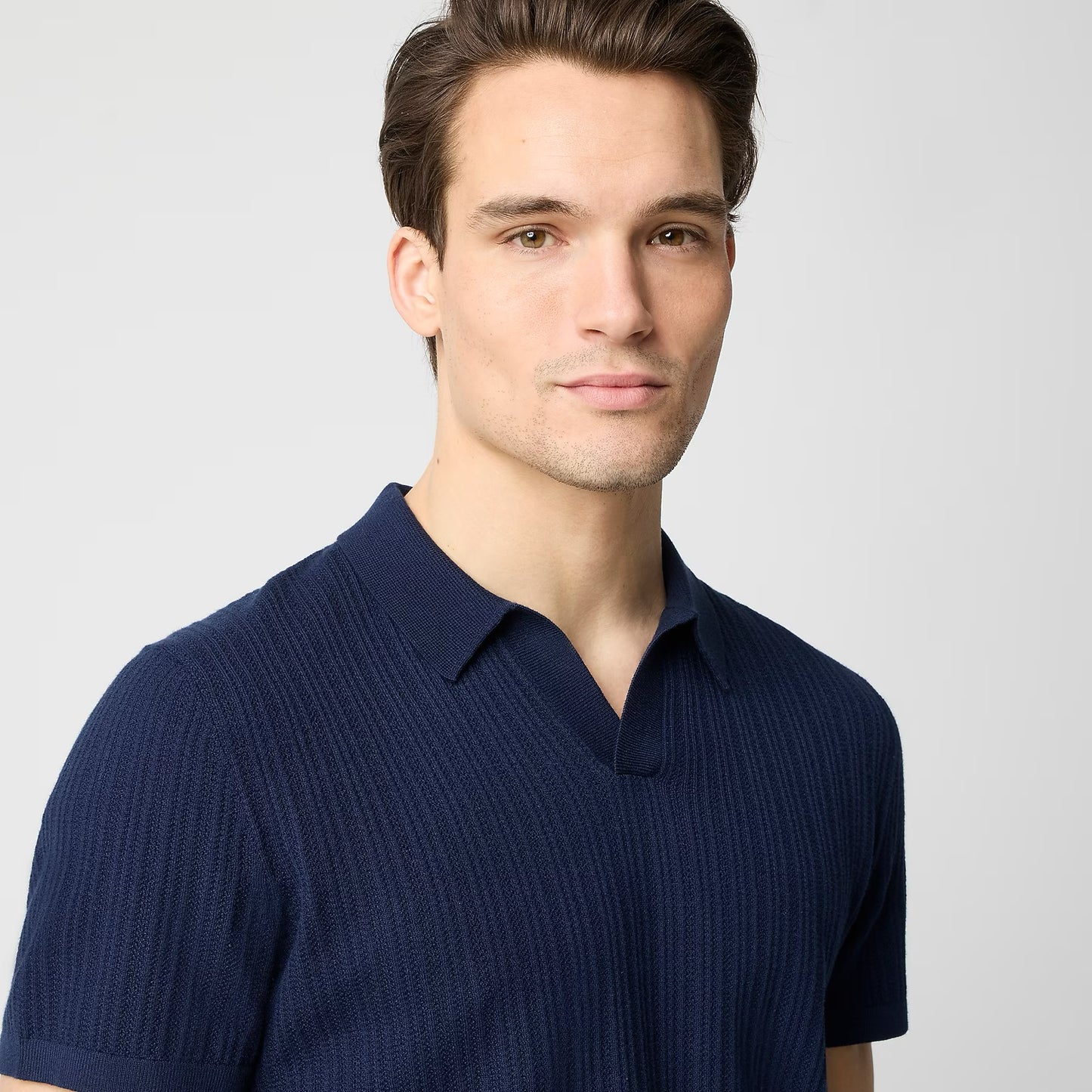 MENS J. Crew Polo Neck Knit Top in Navy, size Small