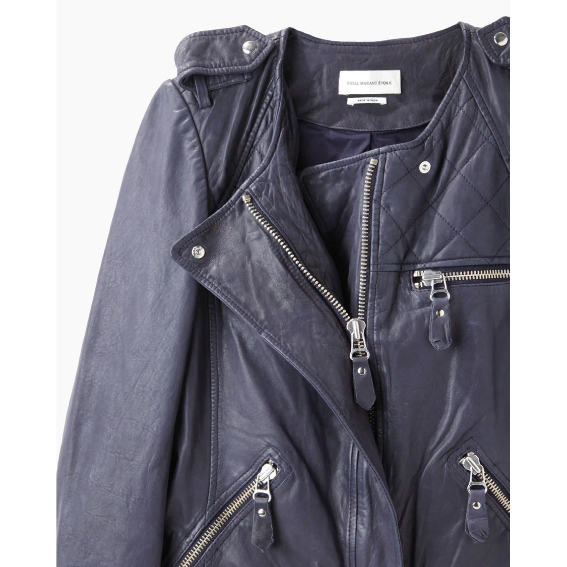 Isabel Marant Etoile "Kady" Leather Jacket in Navy, size 36 (like a 2/4)