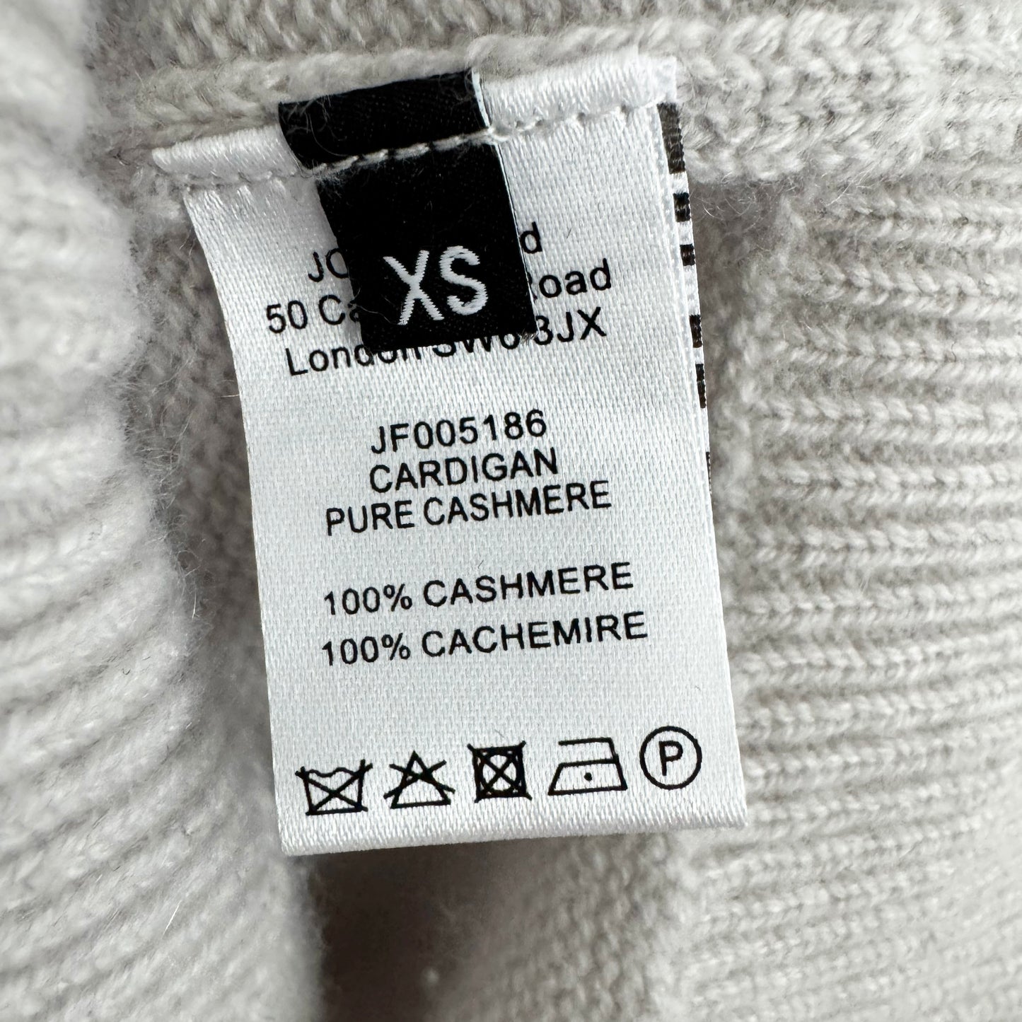 Joseph Pure Cashmere Cardigan in Silver/Grey, size XS