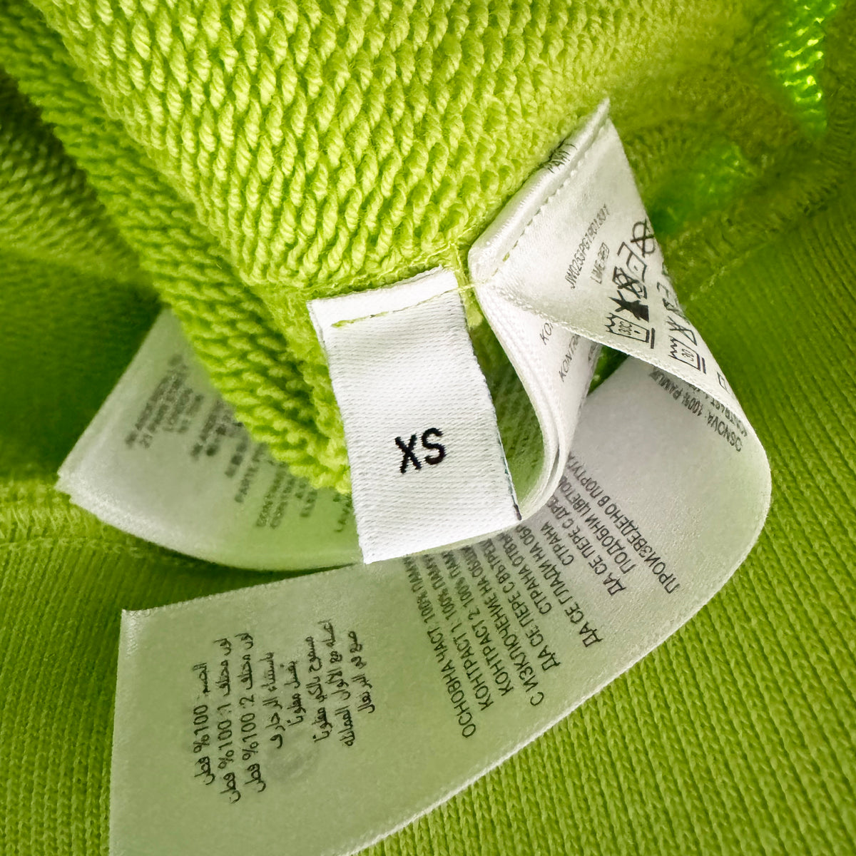J.W. Anderson Contrast Collar Sweatshirt in Lime/Red, size XS