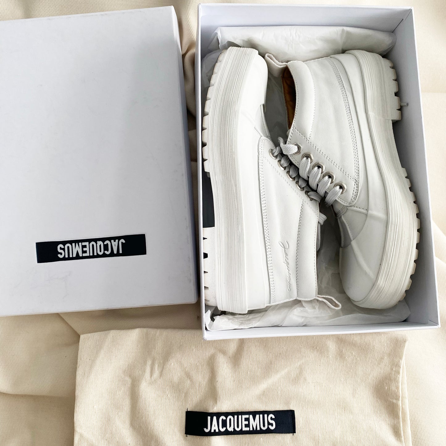 Jacquemus "Les Meuniers" boots in White, size 38