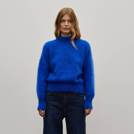 Surprise Paris "Jane" Mohair Sweater in Cobalt Blue, size "3" (S/M)