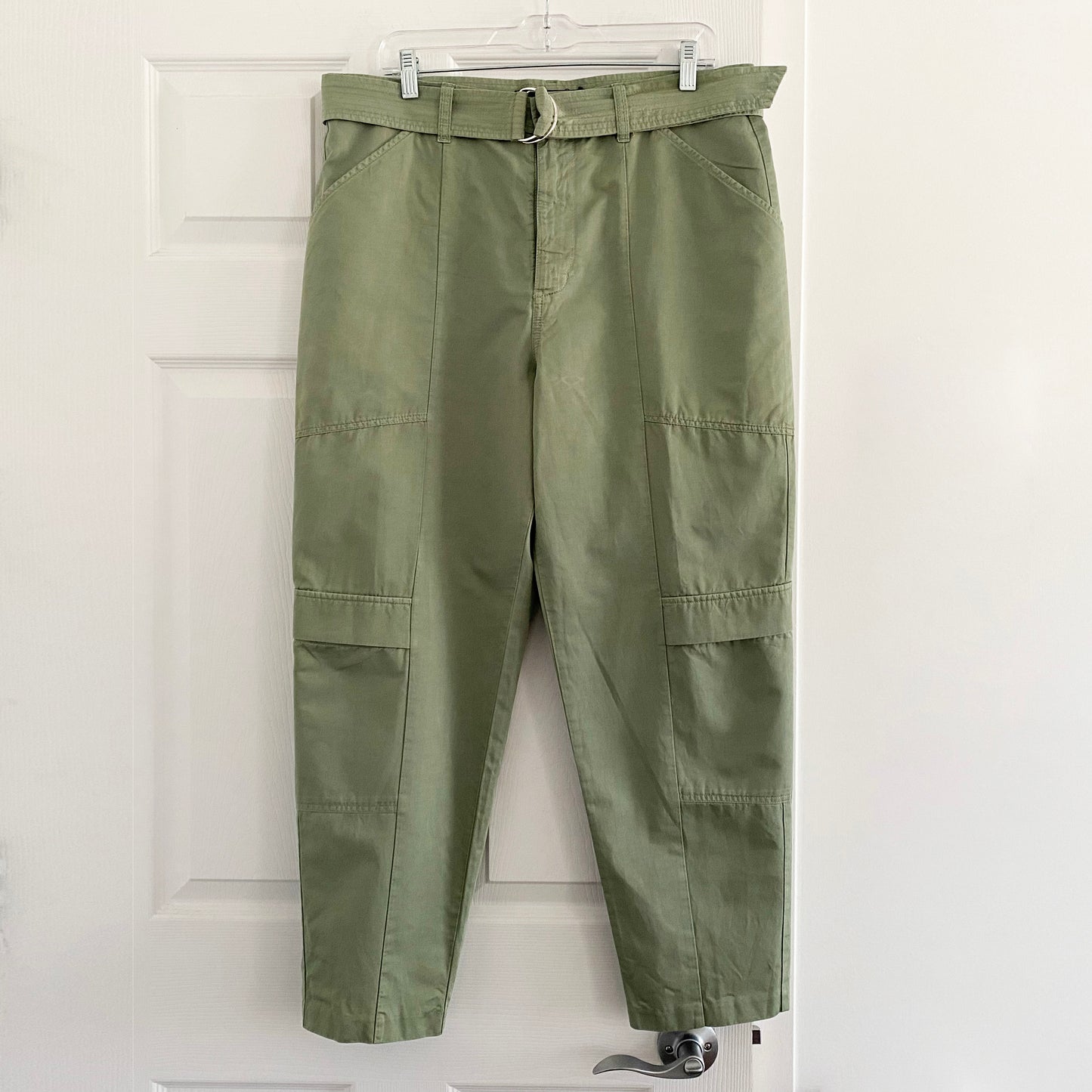 J Brand "Athena" Cotton/Linen Cargo Pant in Green, size 32