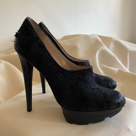 Jean Michel Cazabat Black Suede Booties, size 37.5