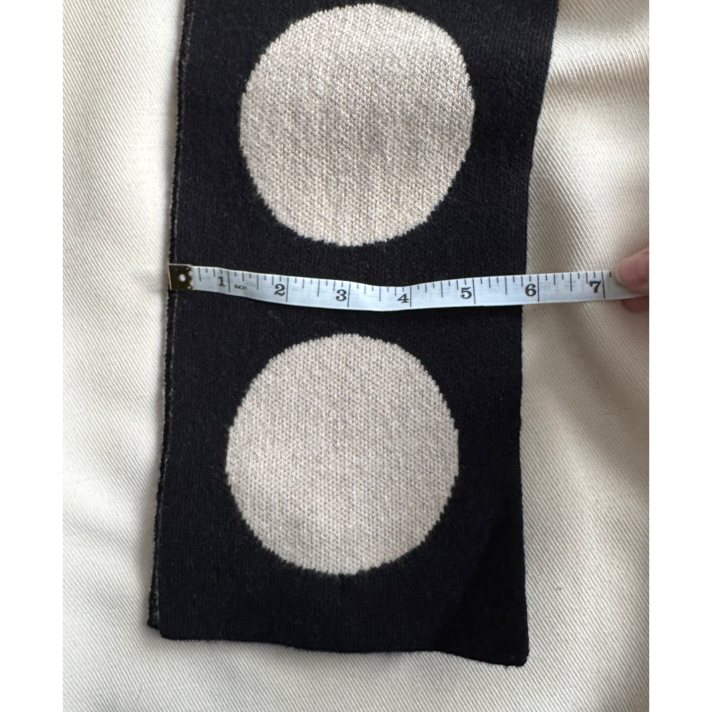 Jo Gordon Small Spot Scarf in Black/Ivory