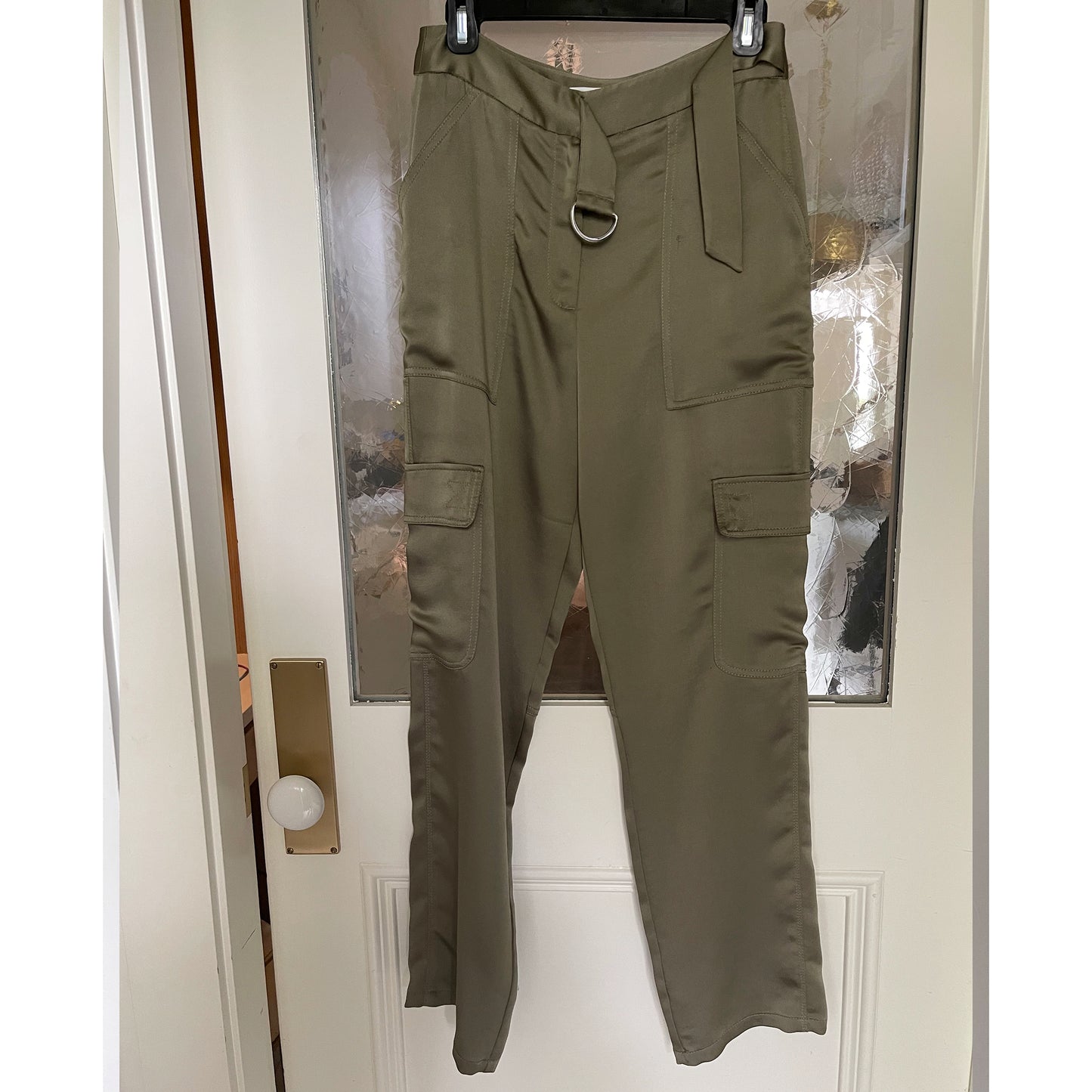 Jonathan Simkhai Satin Off the Shoulder Top (size small) and Cargo Pant (size 6 - fits like 4/6)