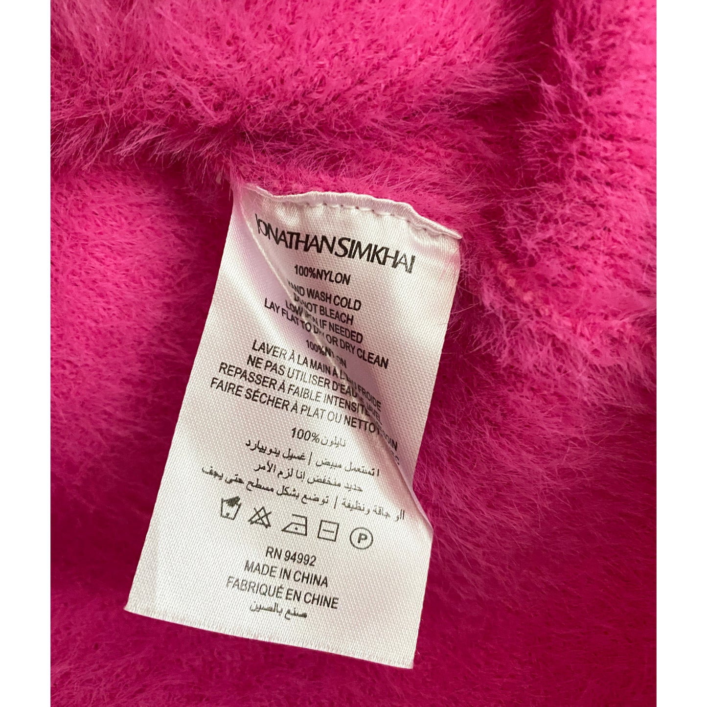 Jonathan Simkhai "Levy" Pink Mohair Sweater, size Small (Fits XS/S)