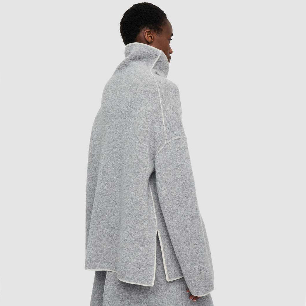 Joseph Bouclette Knit Sweater in Grey, size XXS (fits SO oversize)