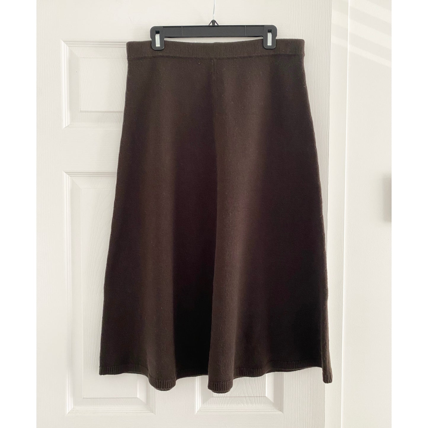 Joseph Wool Knit Midi Skirt in Brown, size XL (fits L/XL)