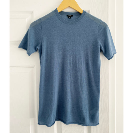 Joseph Cashair Short Sleeve Tee Shirt in Blue, size XXS (fits XS)