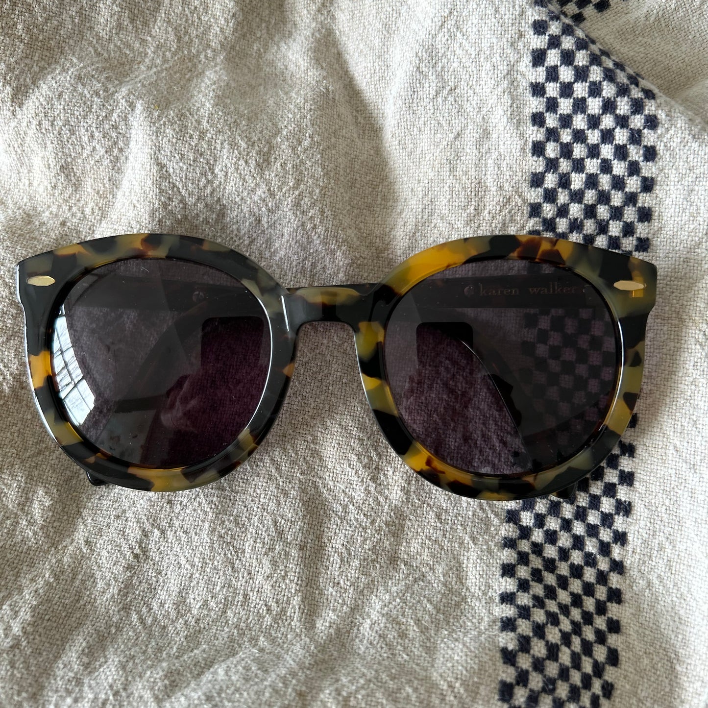 Karen Walker Super Duper Strength Sunglasses in Crazy Tort