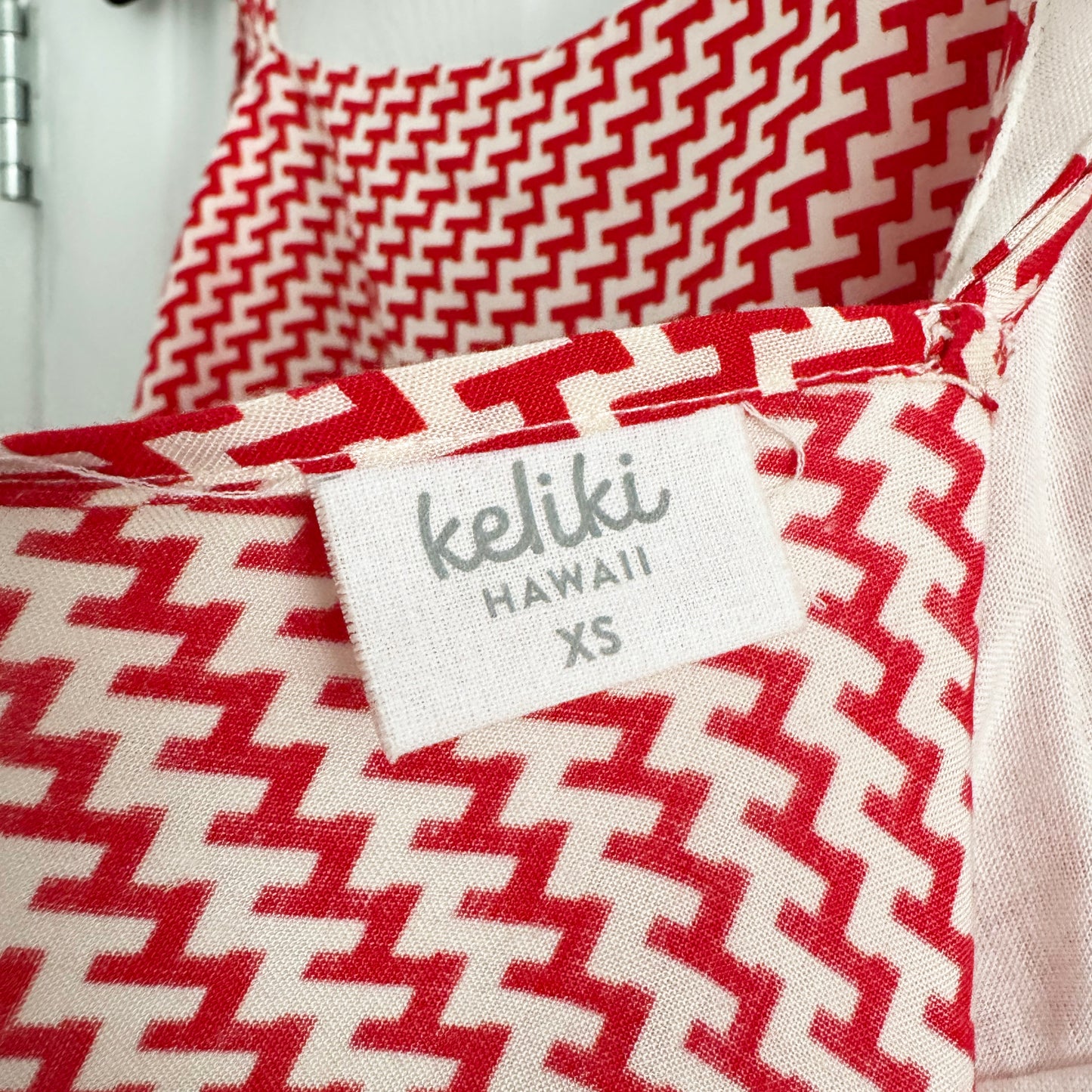 Keliki Hawaii Printed Red Crop Top and Skirt Matching Set, size XS (fits XS/S)