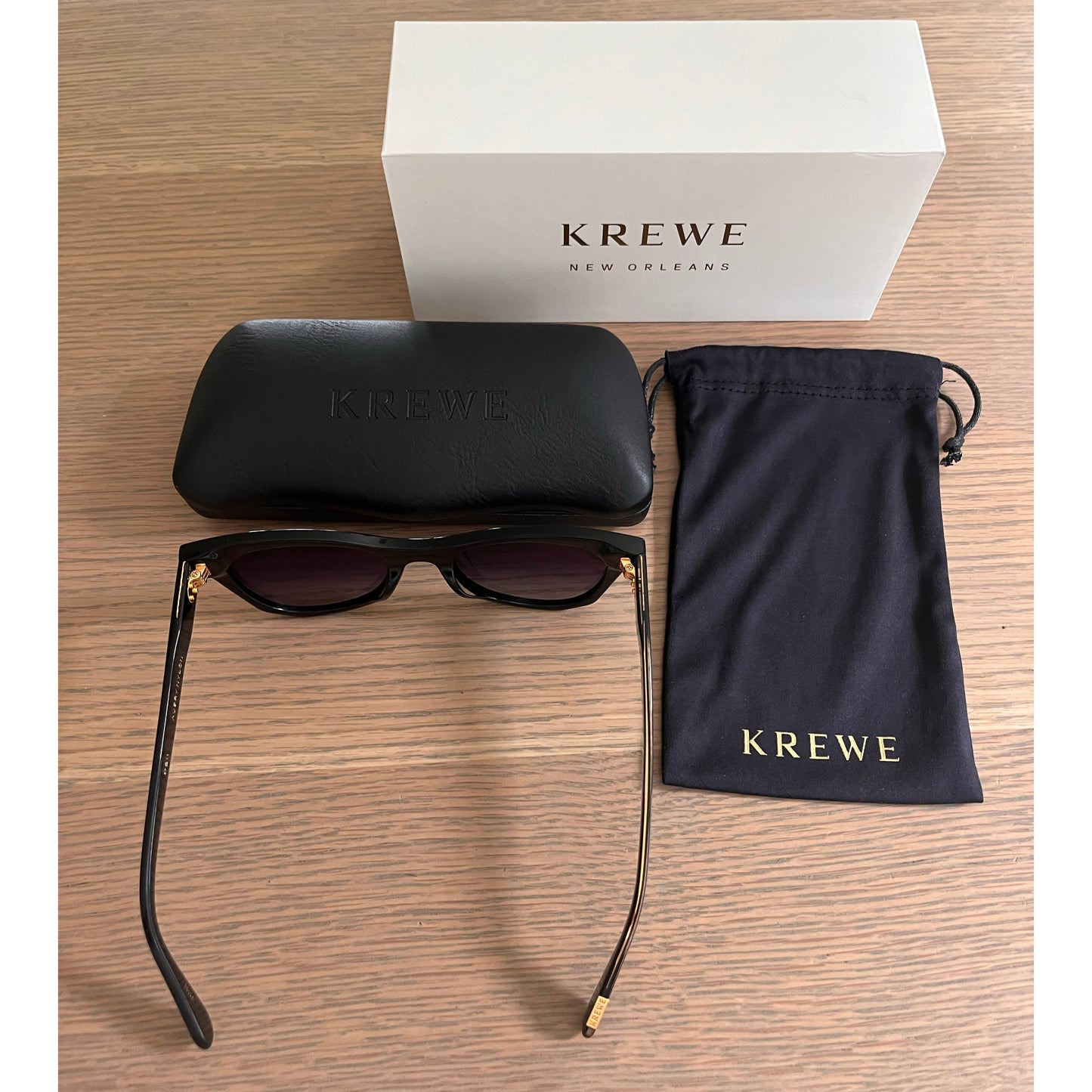 Krewe "Aubry Nylon" Sunglasses in Black