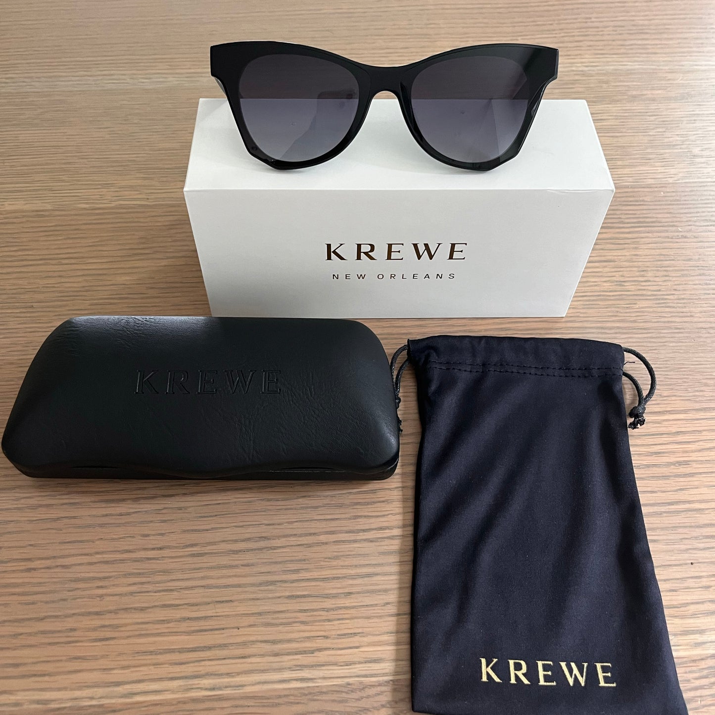 Krewe "Aubry Nylon" Sunglasses in Black