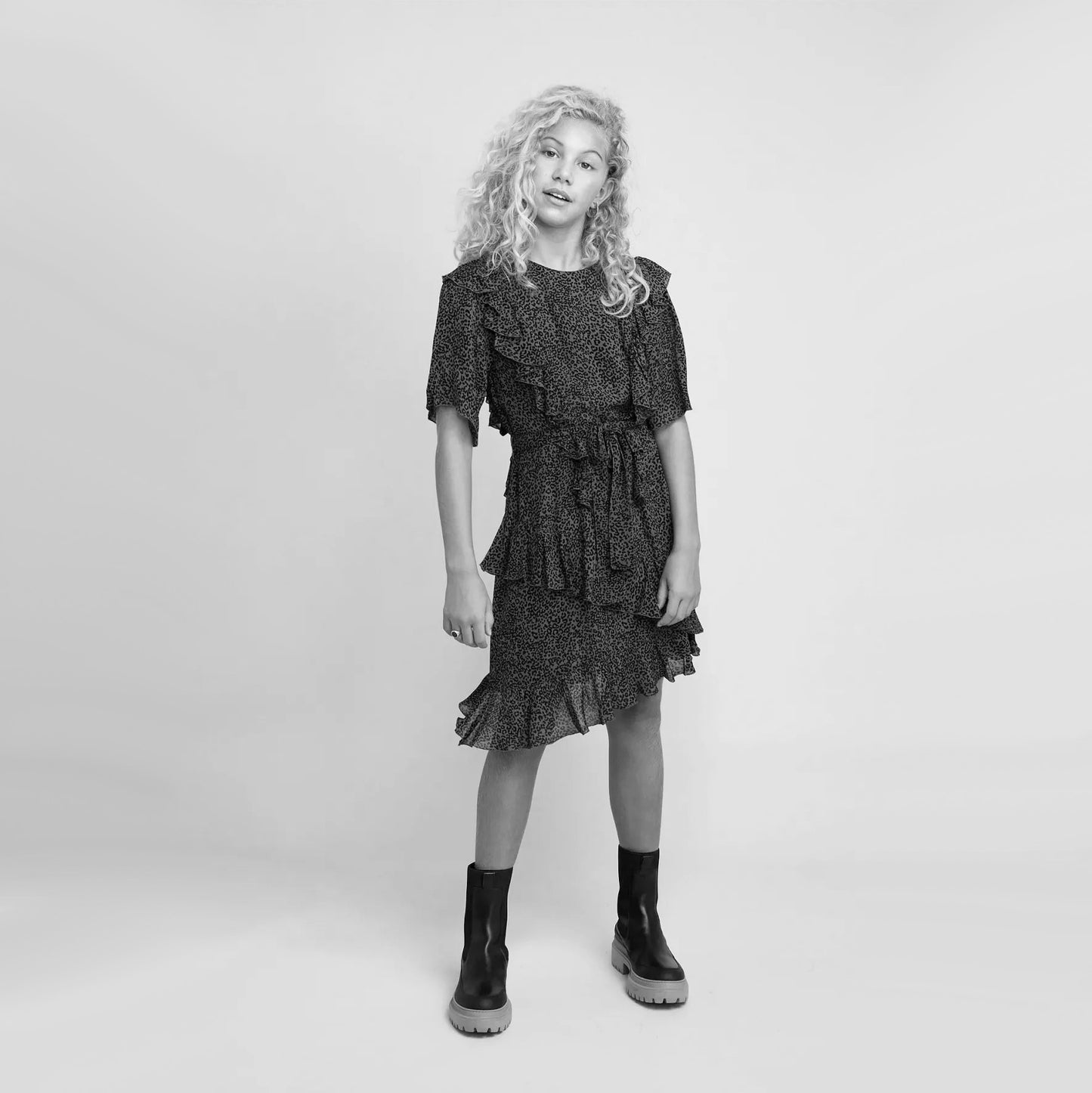 Les Coyotes de Paris printed cotton mini dress, size 18 years