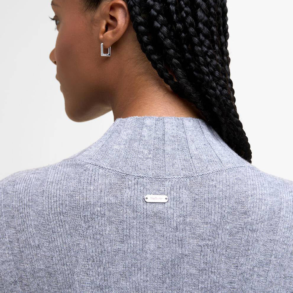 Barbour "Sophia" Ribbed Knit Dress in Grey, size Small