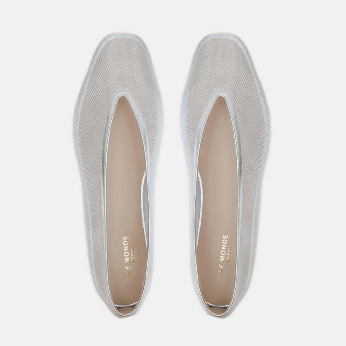 Le Monde Beryl "Luna" Slipper in Silver Mesh, size 39 (fits 8.5)