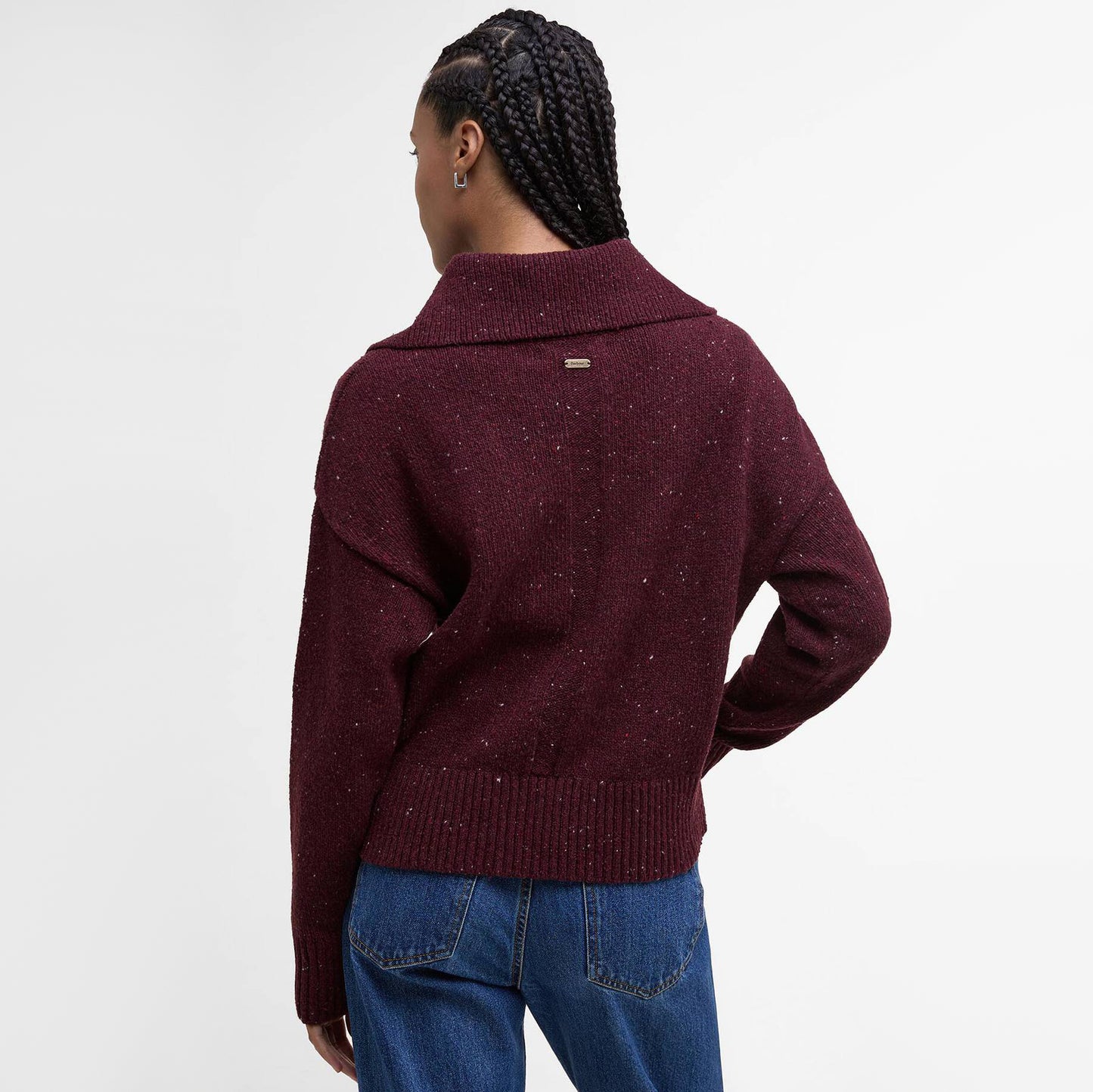 Barbour "Lavensdale" Quarter-Zip Jumper in "Black Cherry", size 14UK/10US (fits M/L)