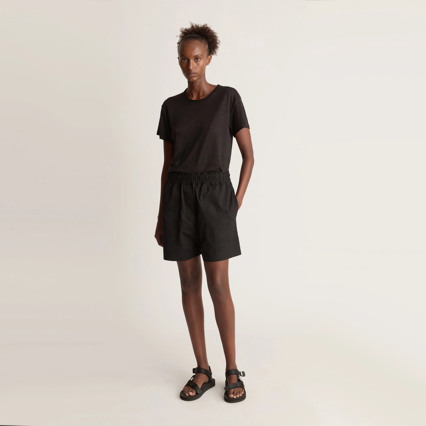 Lee Mathews "Drill" Shorts in Black, size "4" (size M/L)