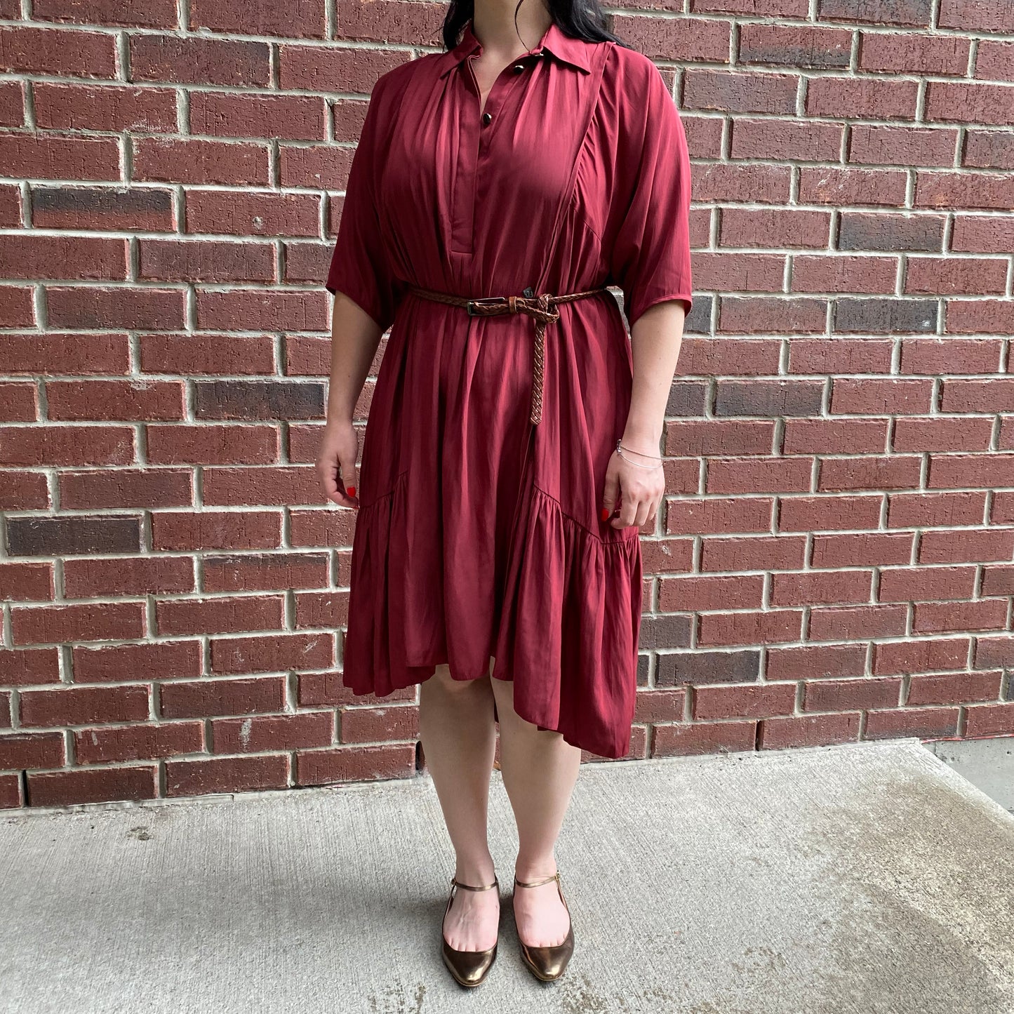 Lanvin Fluid Crepe Shirtdress in Raspberry Red, size 36 (fits everyone)