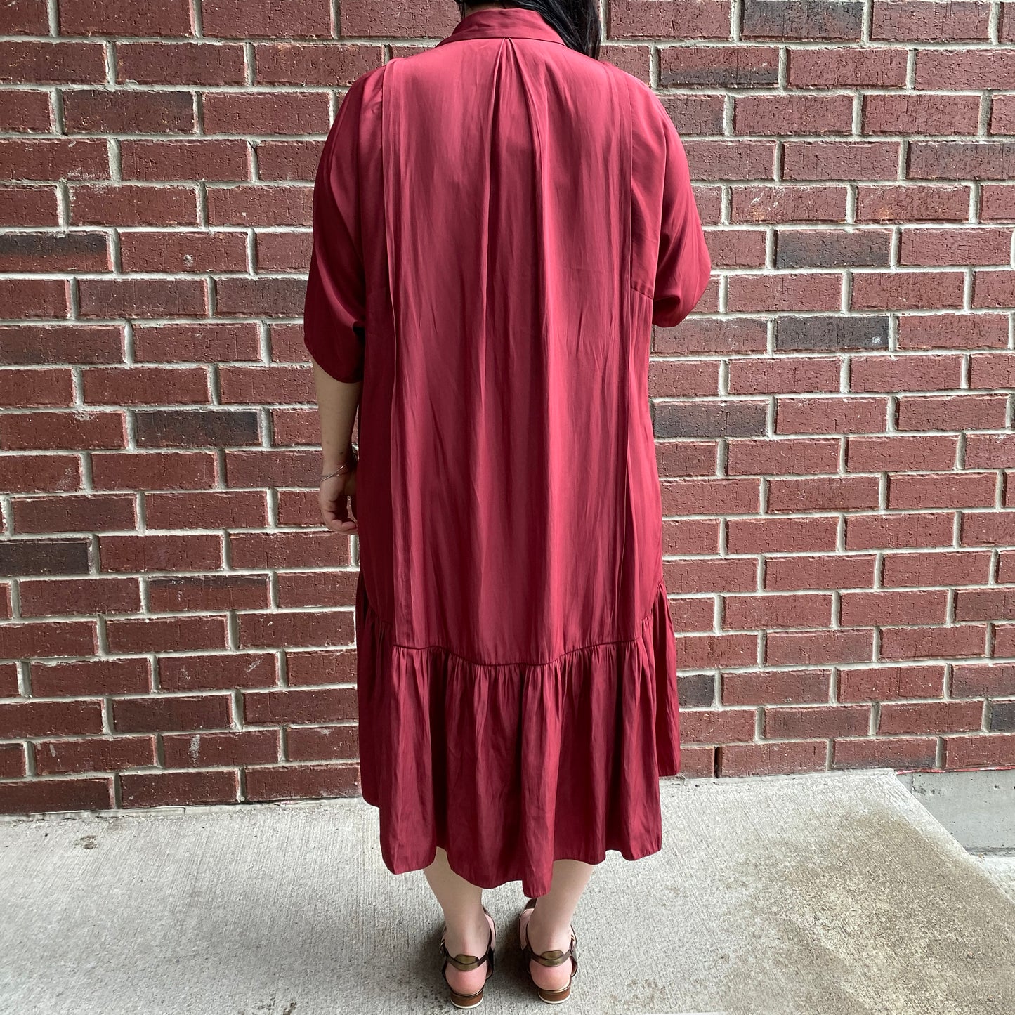 Lanvin Fluid Crepe Shirtdress in Raspberry Red, size 36 (fits everyone)