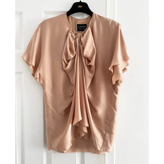 Lanvin Blush Pink Silk Satin Blouse, size 40 (fits S/M)