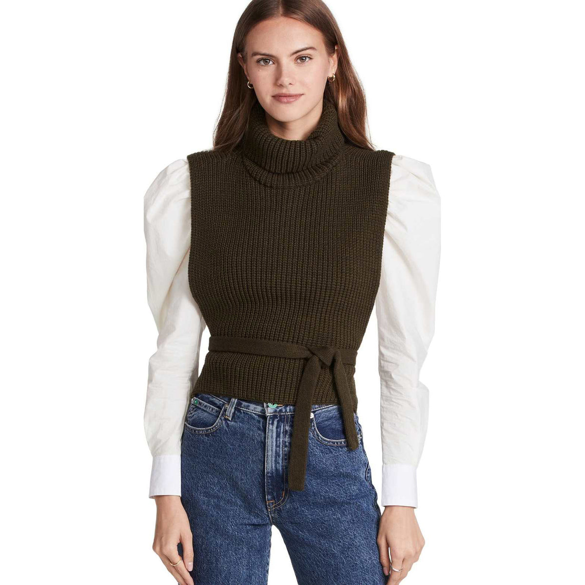 Baum Und Pferdgarten Laura Rib-Knit Sweater Vest in Blue