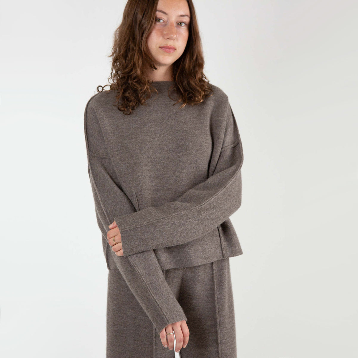 Lauren Manoogian Double Knit Boatneck Sweater in "Cinder", size "2" (fits M/L)