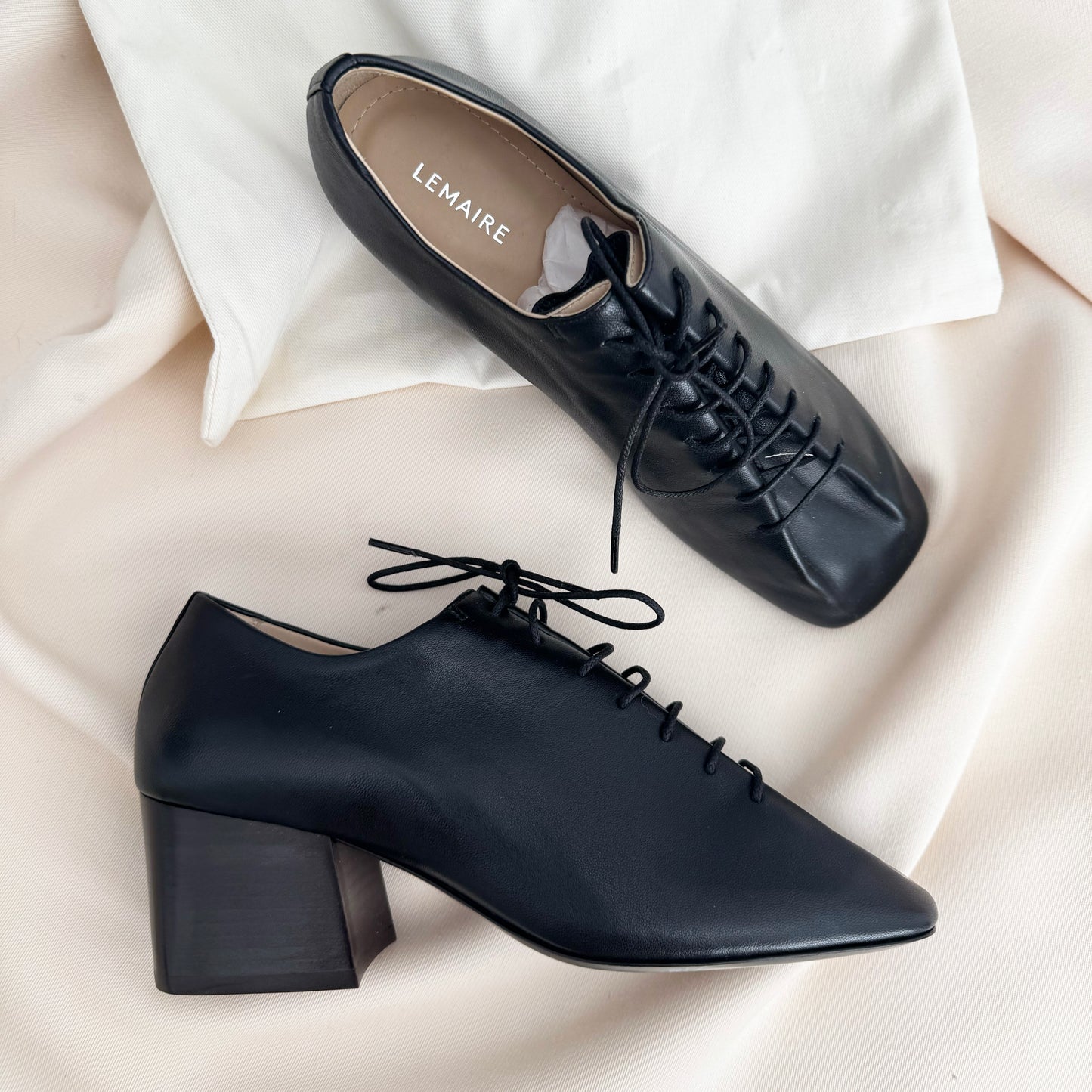 Lemaire 55mm Souris Classic Derbies in Black, size 39 (Fits like 38)