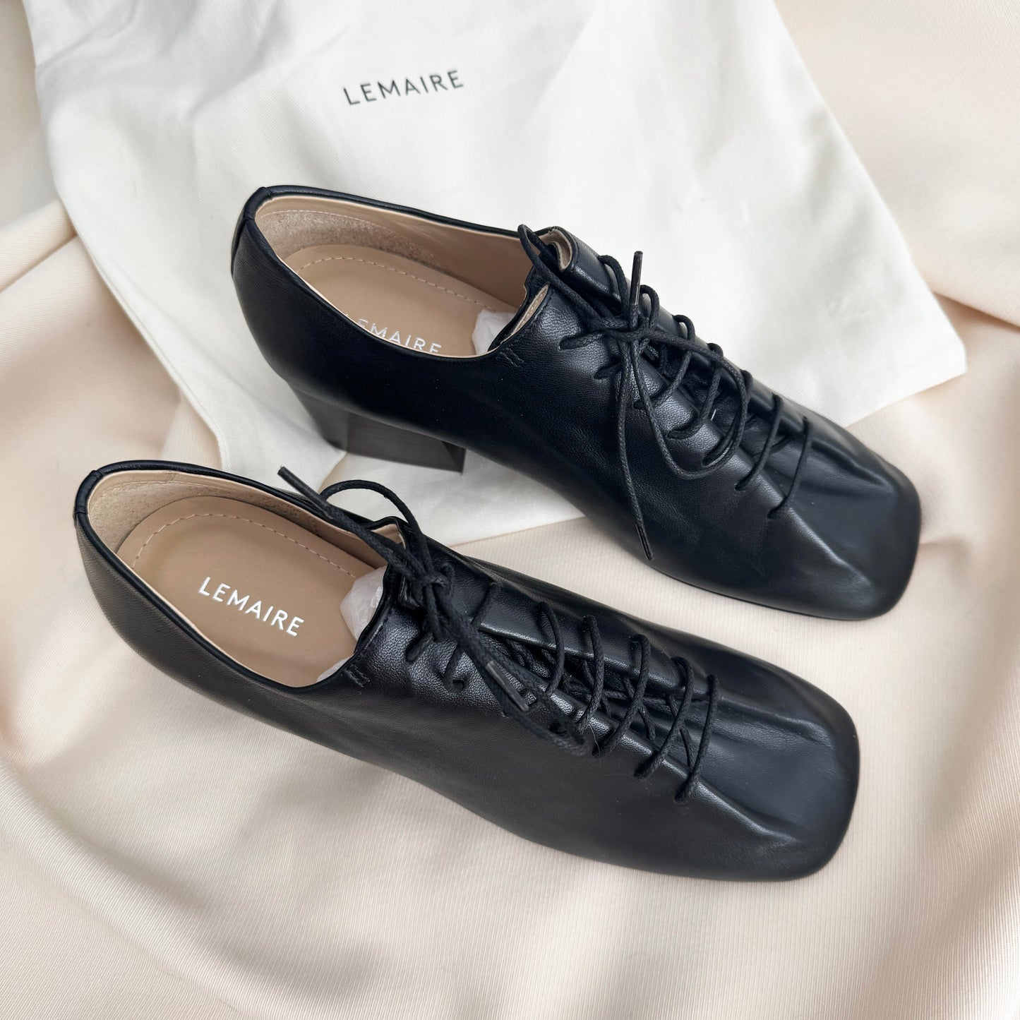 Lemaire 55mm Souris Classic Derbies in Black, size 39 (Fits like 38)