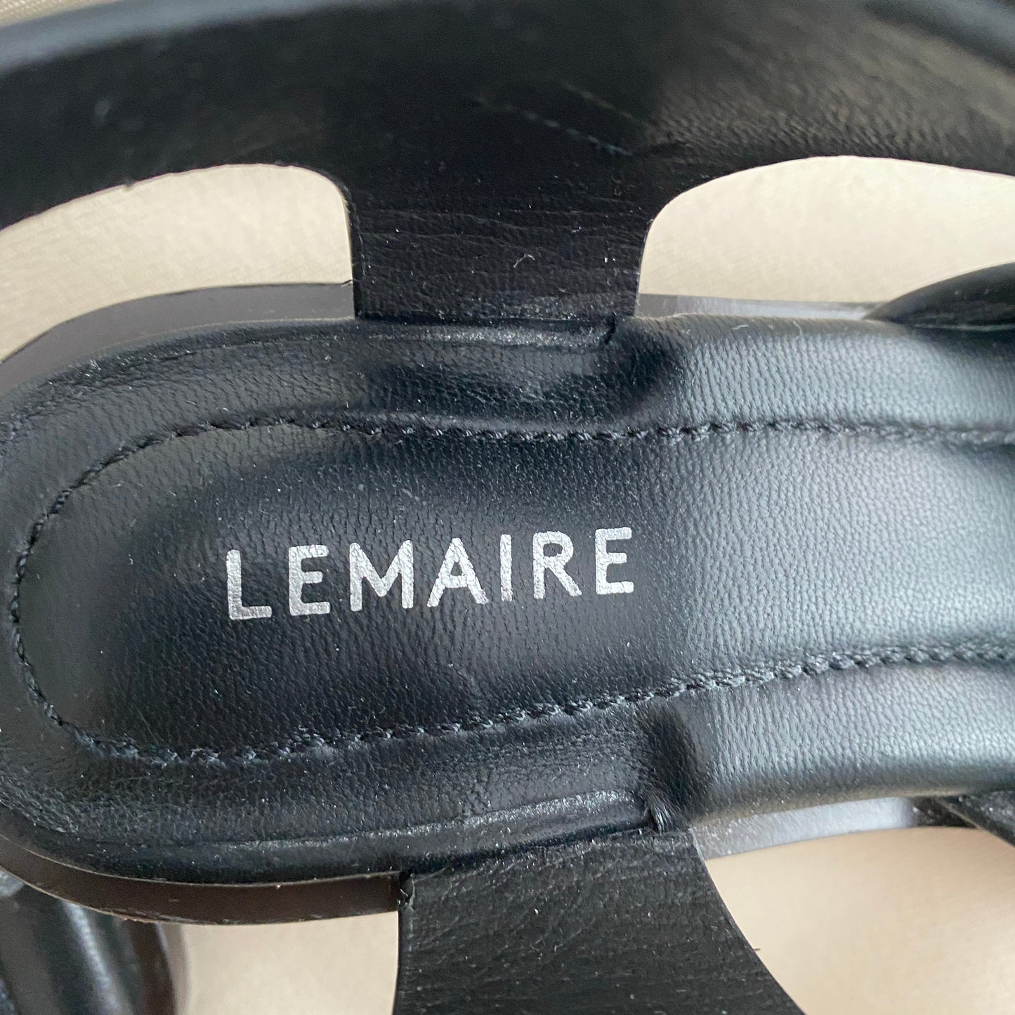 Lemaire Black Square 35mm Heeled Sandals, size 36