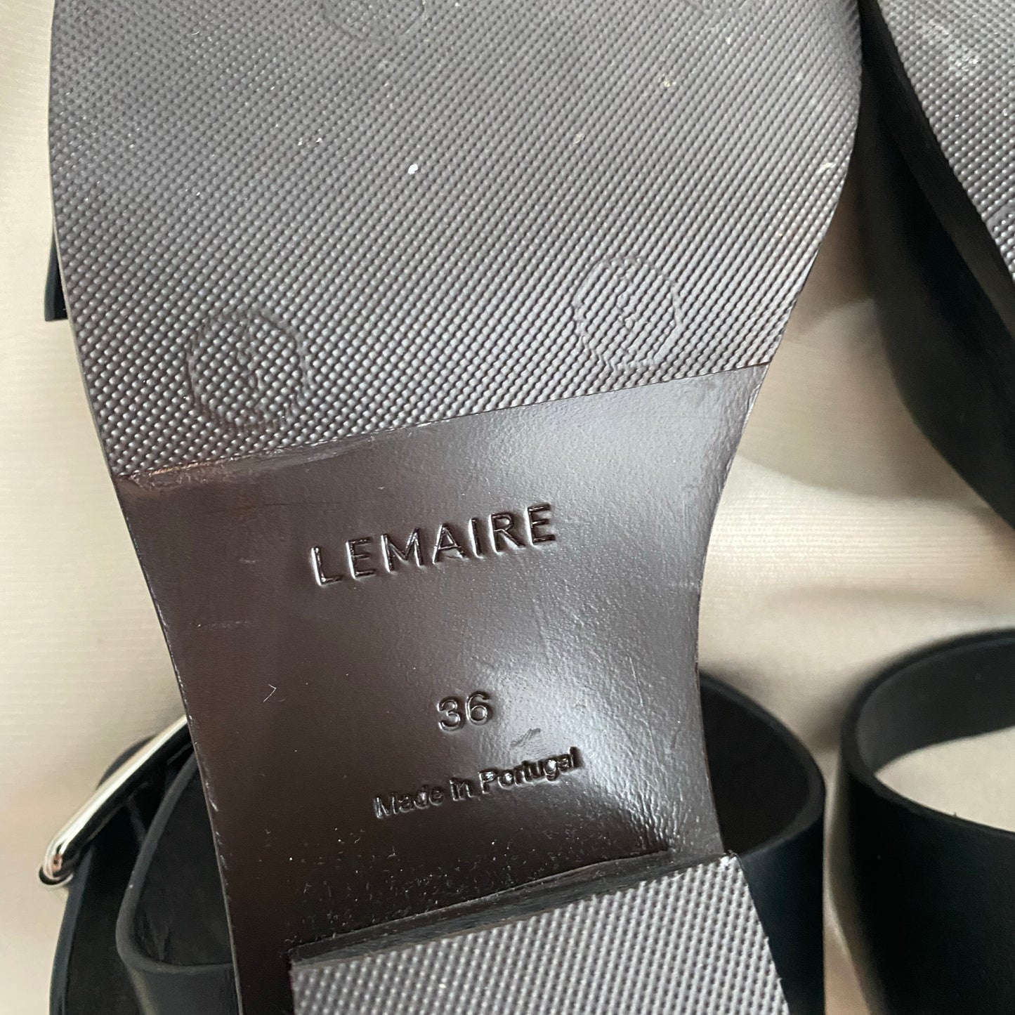 Lemaire Black Square 35mm Heeled Sandals, size 36