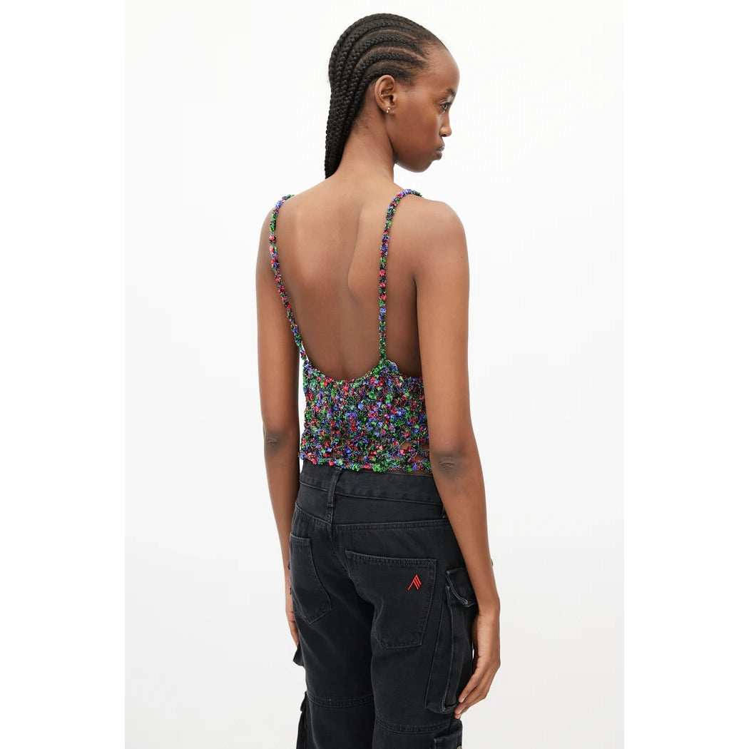 Loewe x Paula's Ibiza Metallic Halter Top, size Small