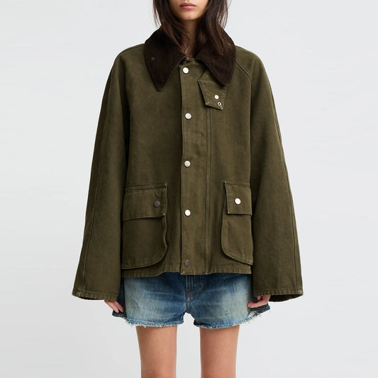 Denimist Oversize Field Jacket in Olive, size XXS (fits like XS)