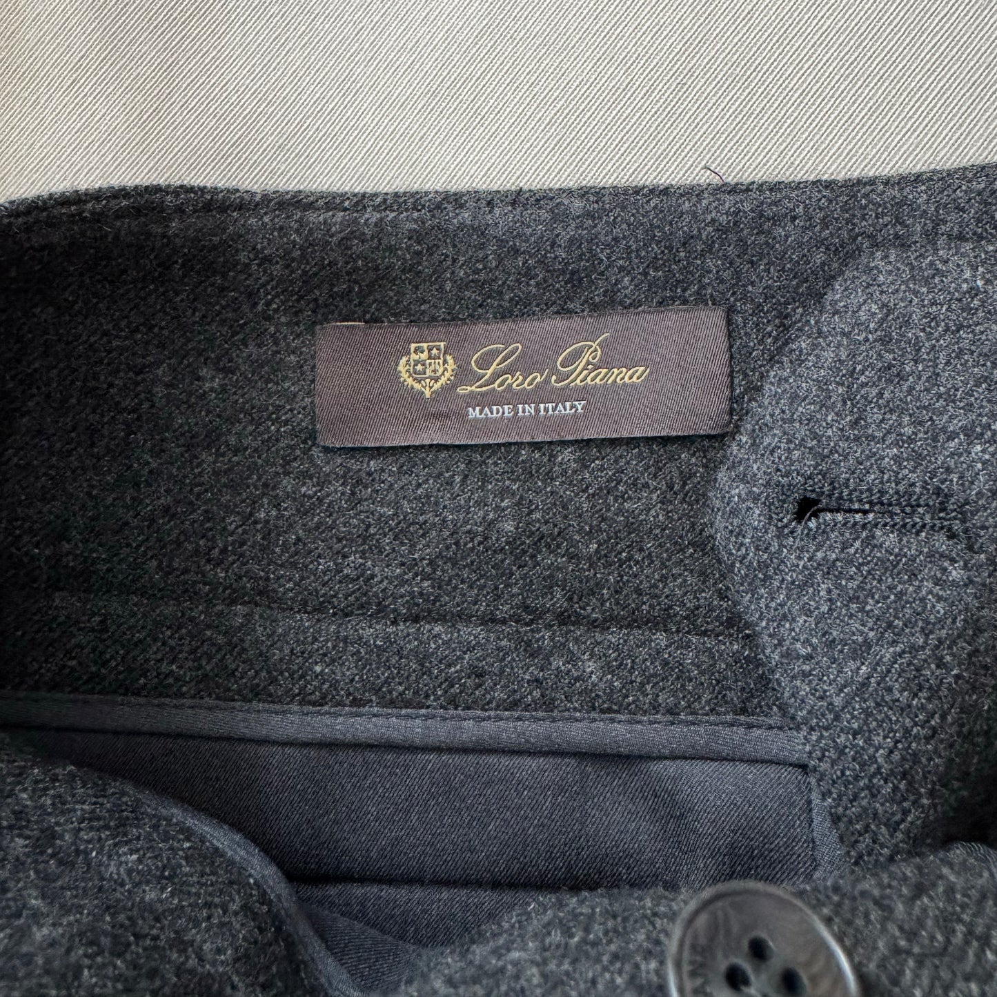 Loro Piana Wide Leg Pleated Grey Cashmere Trousers, size 46IT - fits like size 10 ish